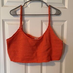 Aerie Bright Orange Knit Crop Top